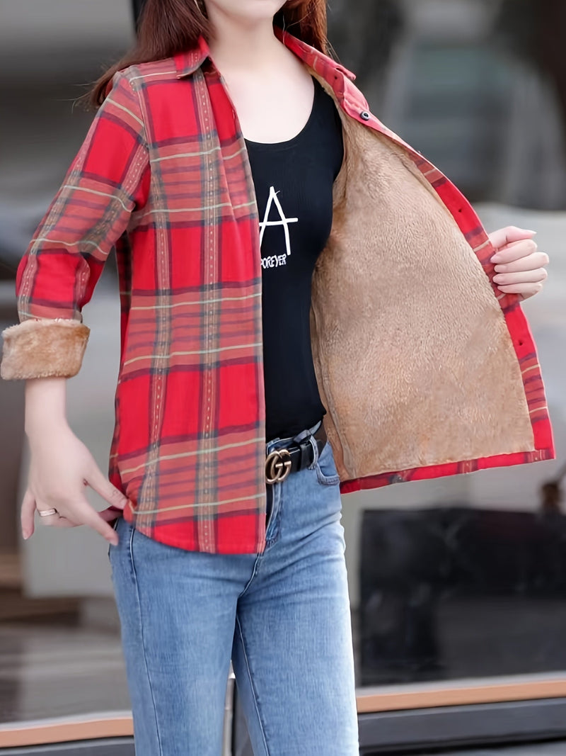 Lined Casual Ladies’ Blouse - Nora-Red-XS-State of Style