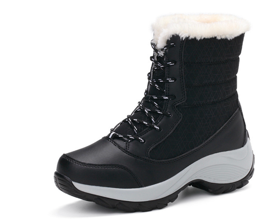 Lined Warm Women's Snow Boots - Eva-Black-5-State of Style