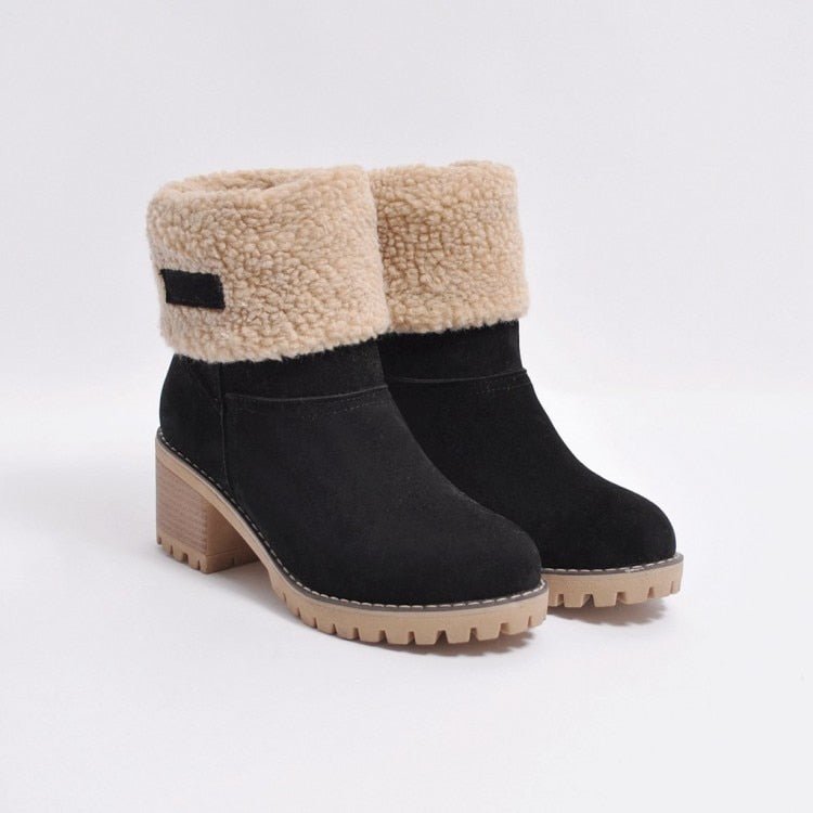 Lined Winter Boots with Heel - Sophia Winterboots-Black-5-State of Style
