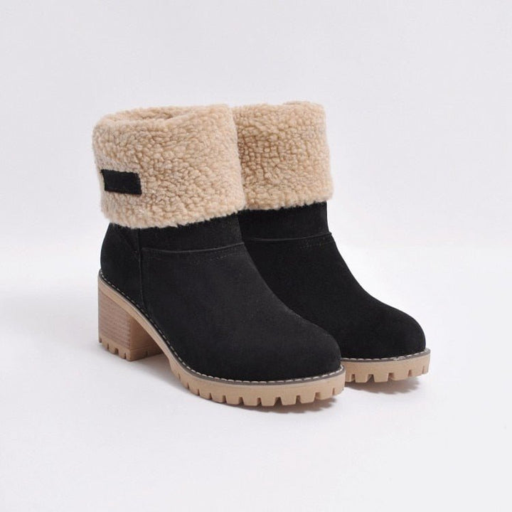 Lined Winter Boots with Heel - Sophia Winterboots-Black-5-State of Style