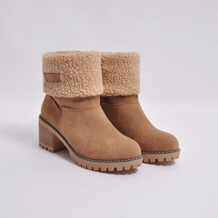 Lined Winter Boots with Heel - Sophia Winterboots-Brown-5-State of Style