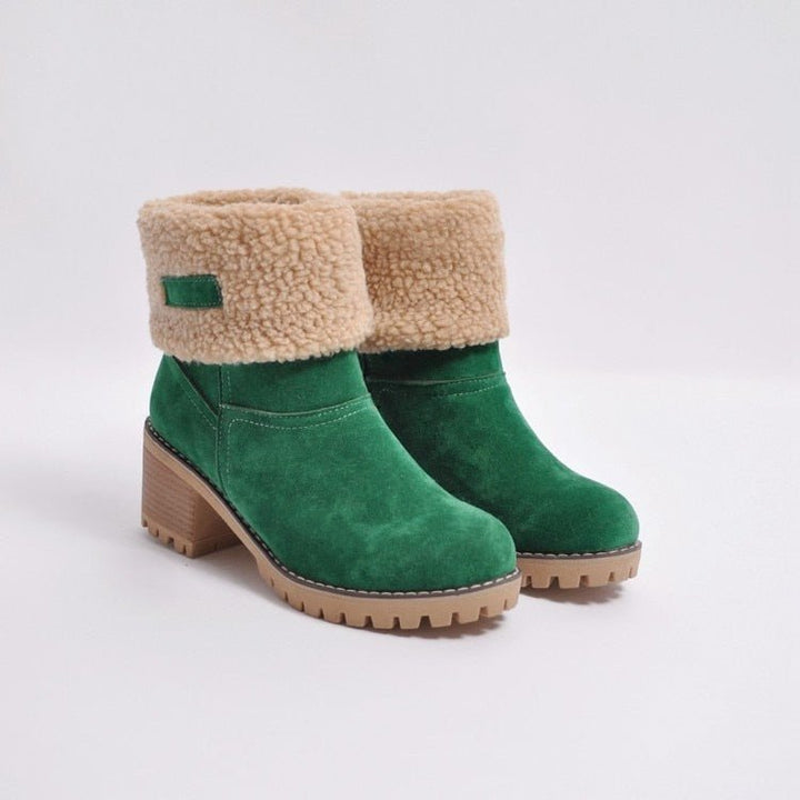 Lined Winter Boots with Heel - Sophia Winterboots-Green-5-State of Style