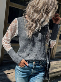 LinekkesShirt | V-Neck Sweater for Women | Stylish Knitwear-Dark Grey-S-State of Style