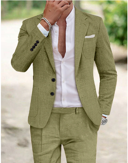Linen Men's Suit - Lucas-Green-M-State of Style