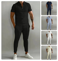 Linen shirt and trousers in men's set – Adrian-Black-S-State of Style