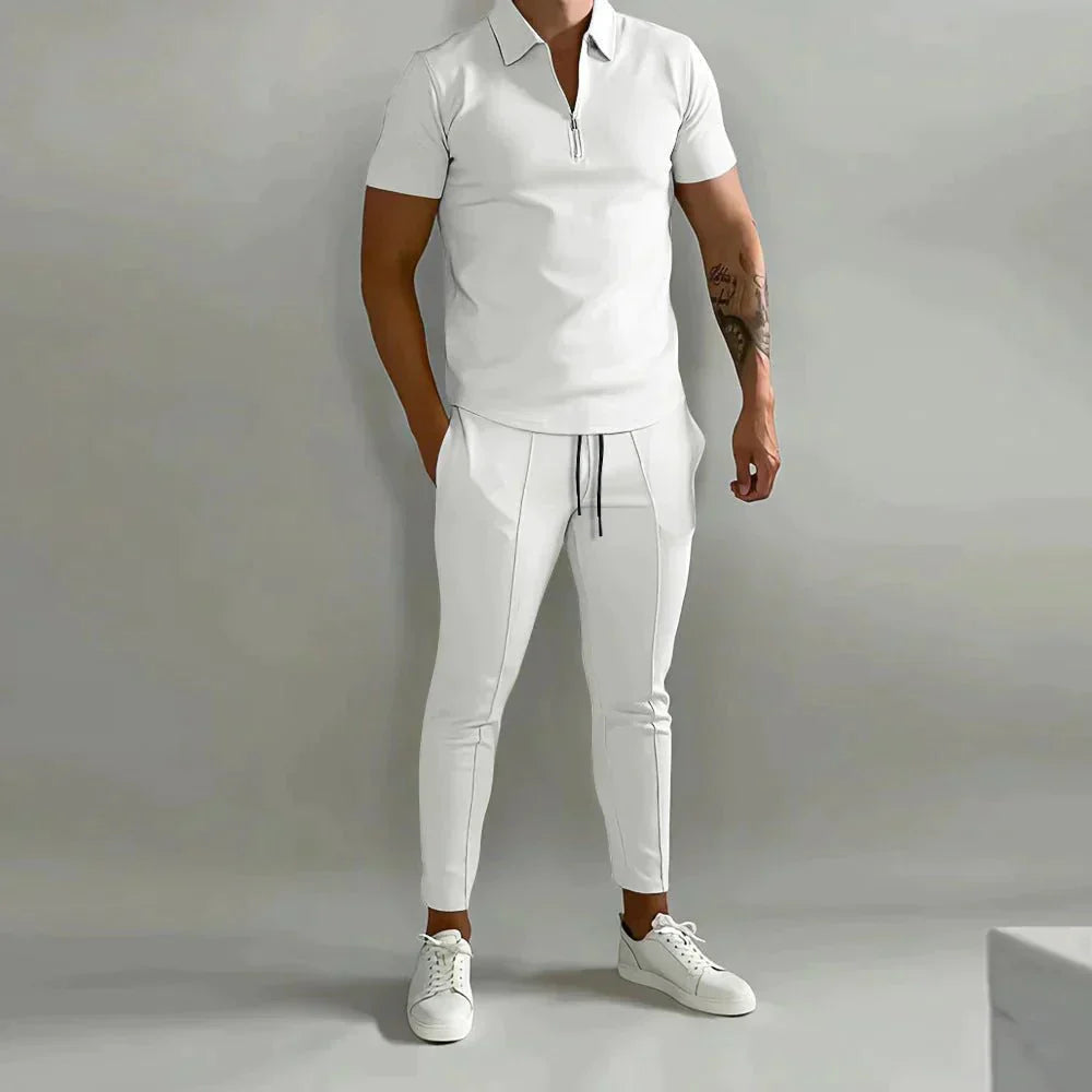 Linen shirt and trousers in men's set – Adrian-White-S-State of Style