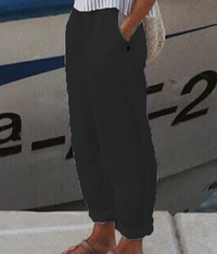 Linen Trousers for Women - Livia-Black-S-State of Style