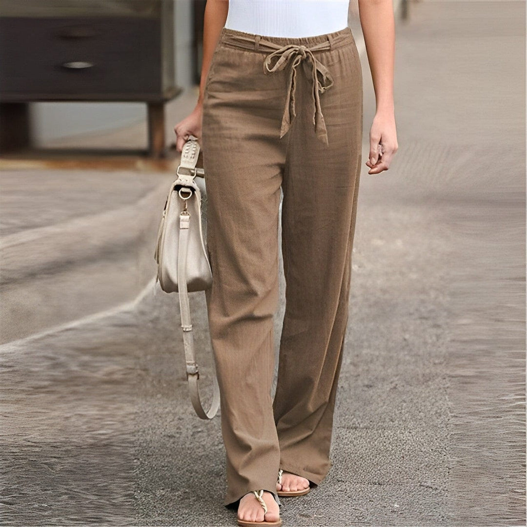 Linen Women's Trousers - Elise-Khaki-S-State of Style