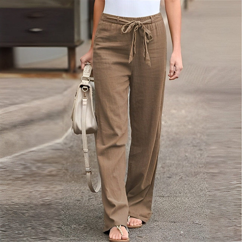 Linen Women's Trousers - Elise-Khaki-S-State of Style
