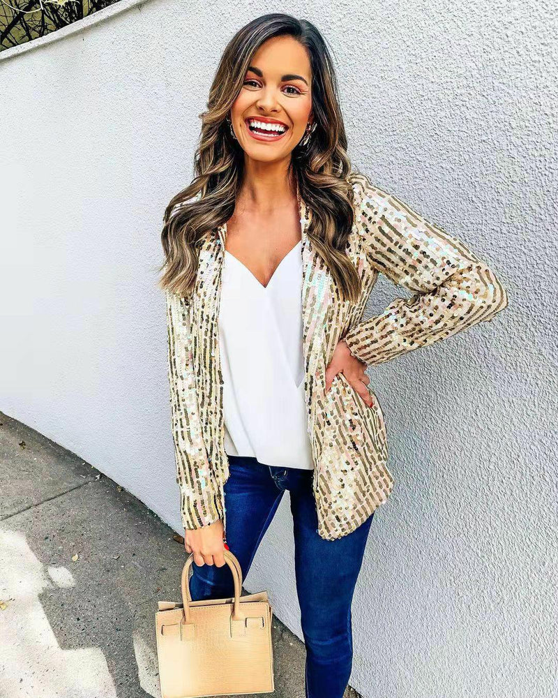 Linn Glitter Blazer | A Must-Have for the Festive Season-Gold-XS-State of Style