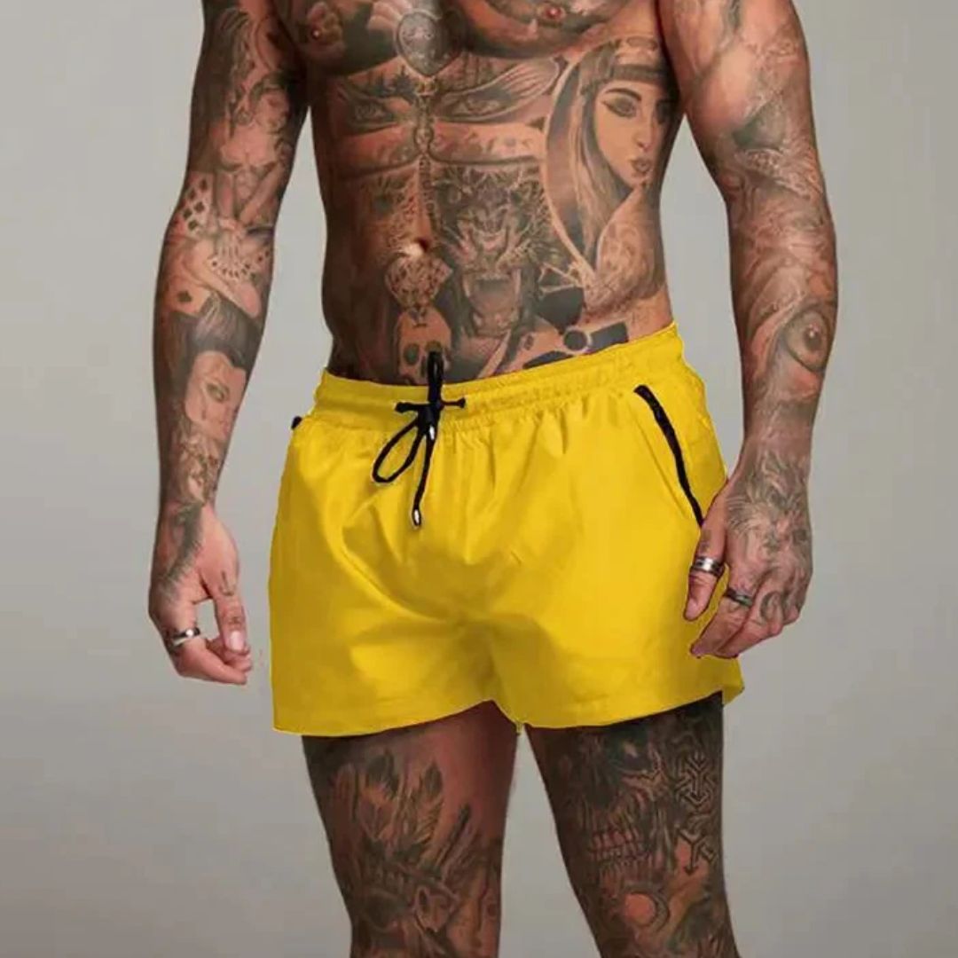 Lionel Swim Shorts | Quick-Dry & Stylish-Bright Yellow-S-State of Style