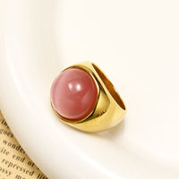 Liora Large Cat's Eye Gemstone Ring-Pink Cat's Eye-54mm-State of Style