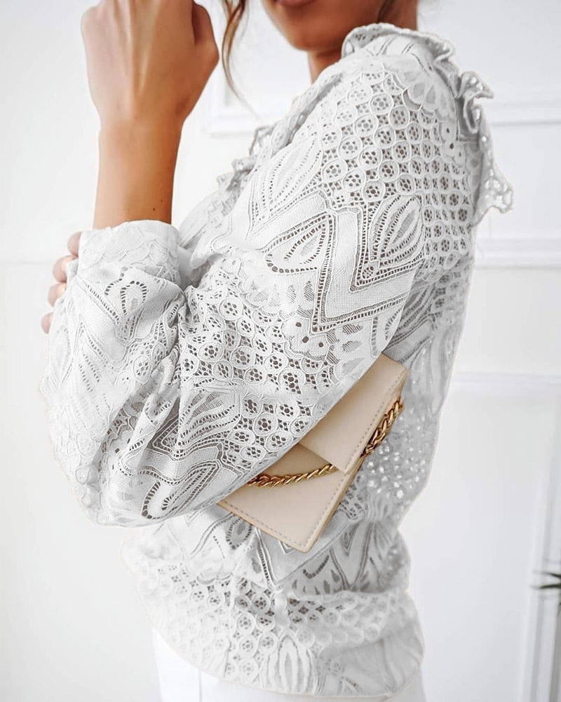 LisaBlouse | Blouse with Ruffles for Women | Elegant Feminine Top-Black-S-State of Style