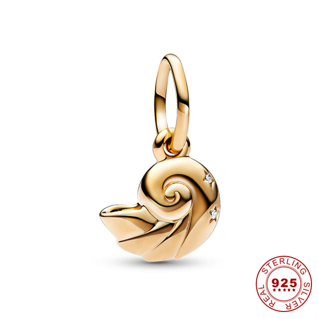 Little Mermaid Charm Set | Elegant Ocean-Themed Jewellery Set-Golden Shell-2-State of Style