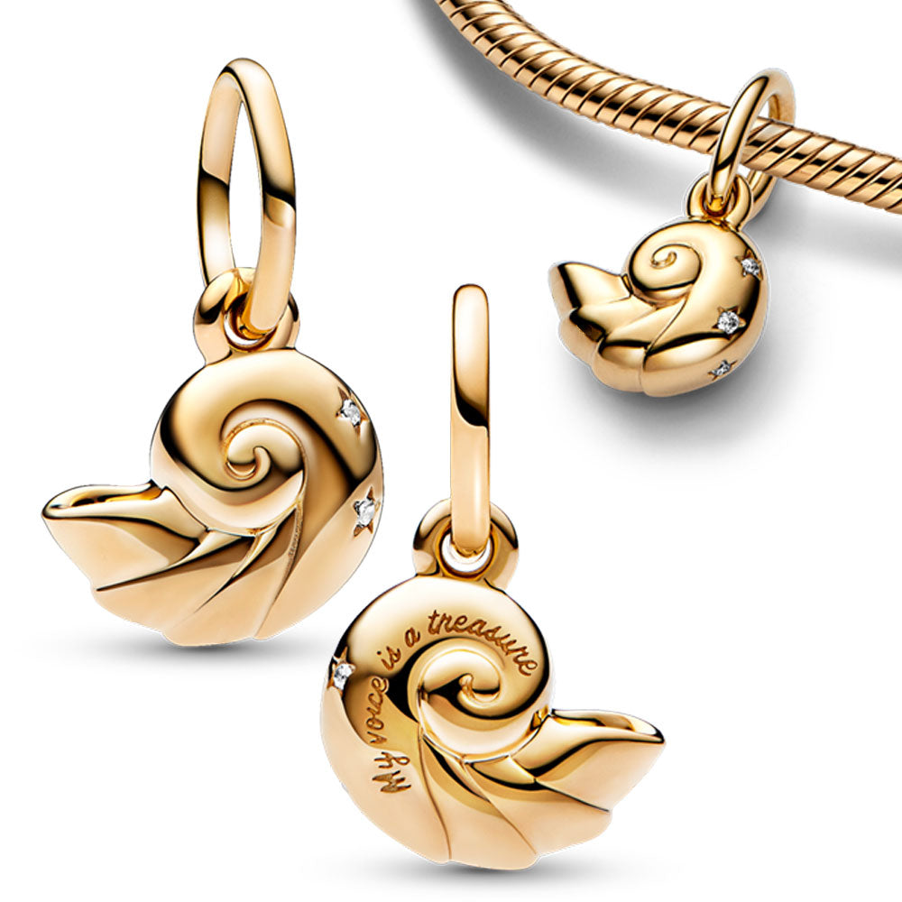 Little Mermaid Charm Set | Elegant Ocean-Themed Jewellery Set-Golden Shell-State of Style