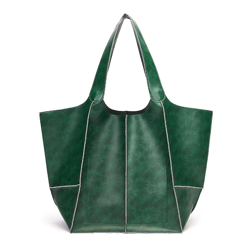 Liva Bag | Women's Elegant & Spacious Leather Handbag-Green-State of Style
