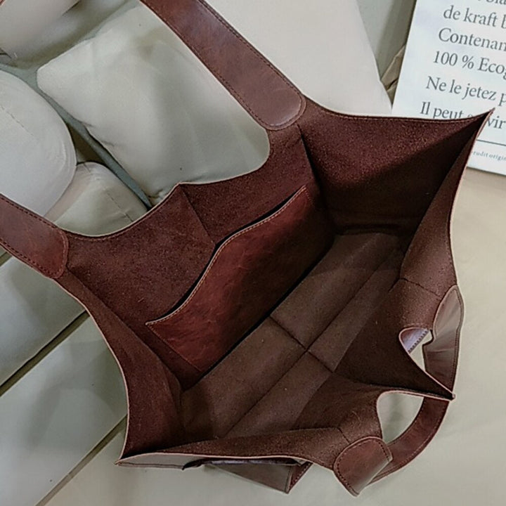 Liva Bag | Women's Elegant & Spacious Leather Handbag-Rose Red-State of Style