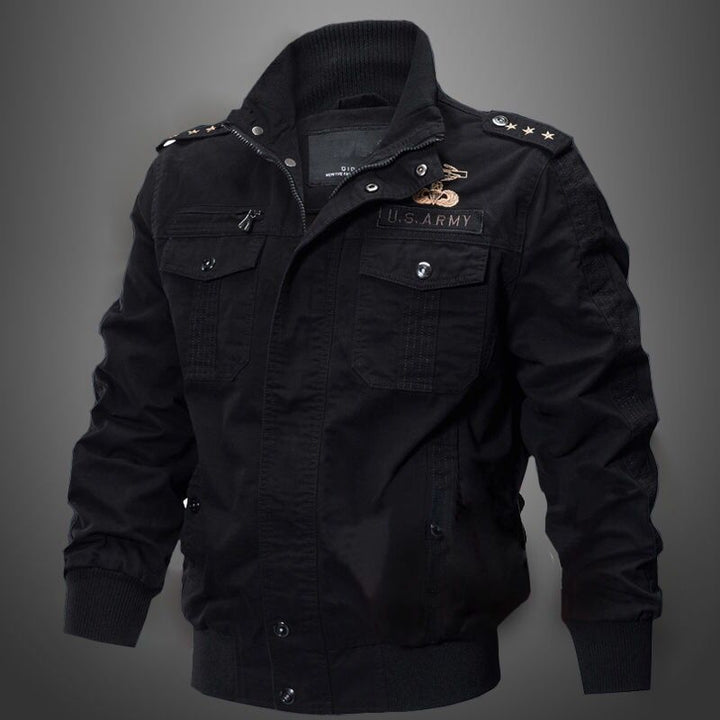 LogansJacket | Men's Durable & Stylish Army Jacket-Black-M-State of Style