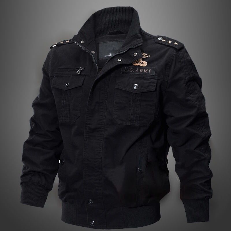 LogansJacket | Men's Durable & Stylish Army Jacket-Black-M-State of Style