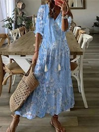 Long Boho Dress - Luna-Azure-S-State of Style