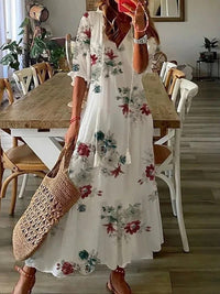 Long Boho Dress - Luna-Beige-S-State of Style