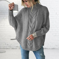Long Coarse Knitted Women's Sweater - Elise-Grey-S-State of Style