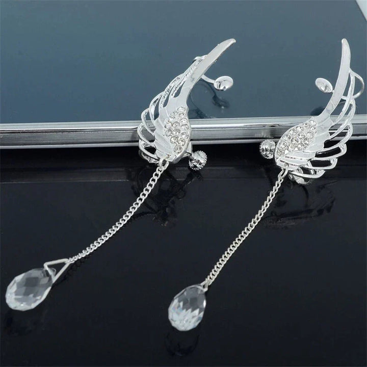 Long Cuff Earrings With Angel Wings-State of Style