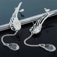 Long Cuff Earrings With Angel Wings-State of Style