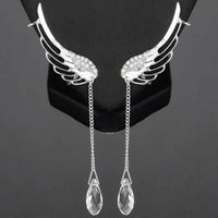 Long Cuff Earrings With Angel Wings-State of Style
