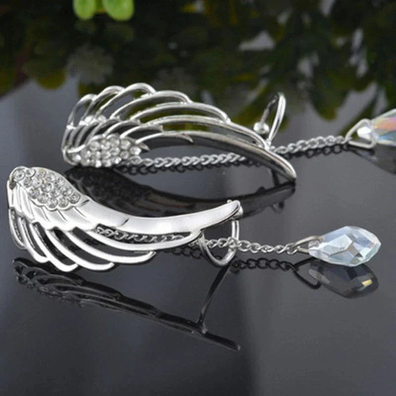 Long Cuff Earrings With Angel Wings-State of Style
