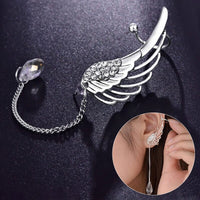 Long Cuff Earrings With Angel Wings-State of Style