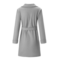 Long Double-Breasted Wool-Look Coat for Women - Elise-Black-S-State of Style