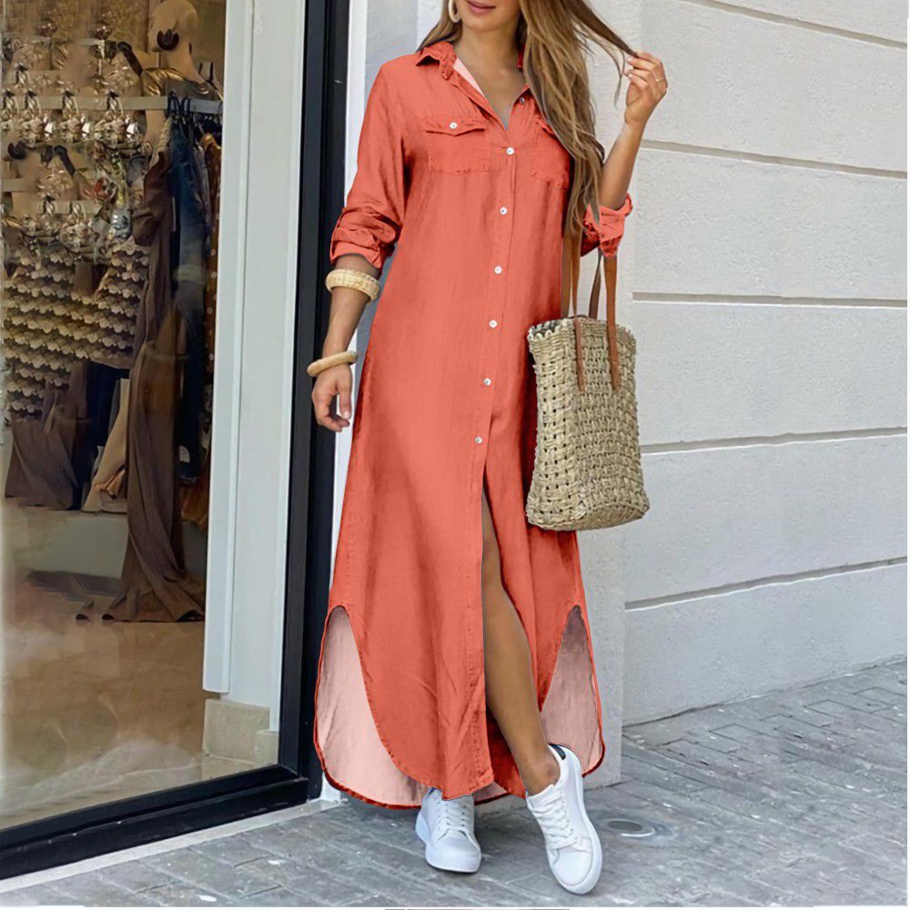 Long Dress for Women | Stylish and Comfortable-Orange-S-State of Style