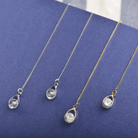 Long Drop Rhinestone Earrings - Isalyn-Gold (equal length)-State of Style