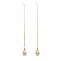 Long Drop Rhinestone Earrings - Isalyn-Gold (equal length)-State of Style