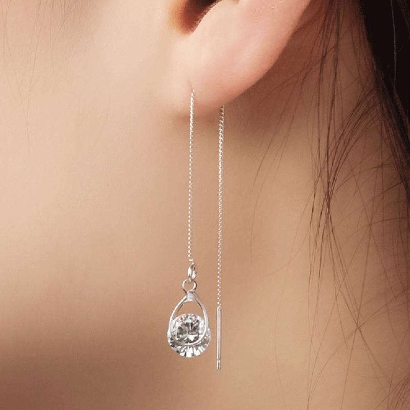 Long Drop Rhinestone Earrings - Isalyn-Gold (equal length)-State of Style