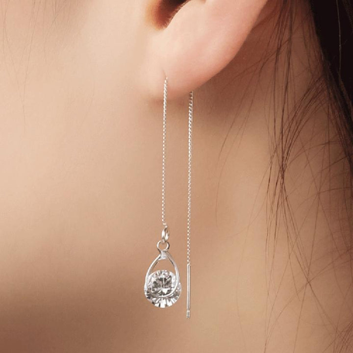 Long Drop Rhinestone Earrings - Isalyn-Gold (equal length)-State of Style