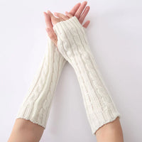 Long Fingerless Knitted Gloves - FlexiWarm-Pink-1-State of Style