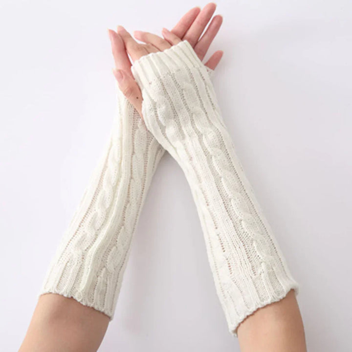 Long Fingerless Knitted Gloves - FlexiWarm-Pink-1-State of Style