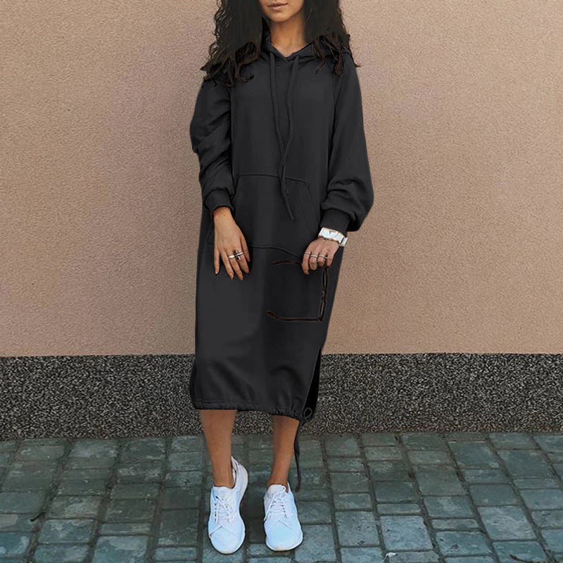 Long Hoodie with European and American Influences - Felina-Black-S-State of Style