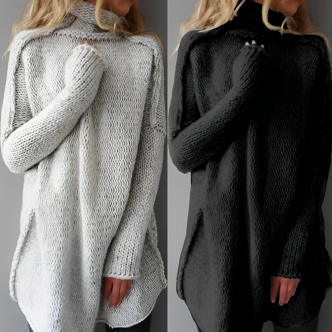 Long Knitted Sweater - Livia-Grey-S-State of Style