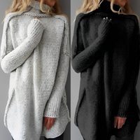 Long Knitted Sweater - Livia-Grey-S-State of Style