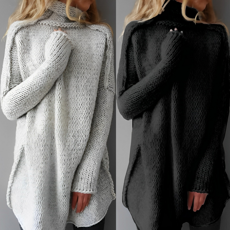 Long Knitted Sweater - Livia-Grey-S-State of Style