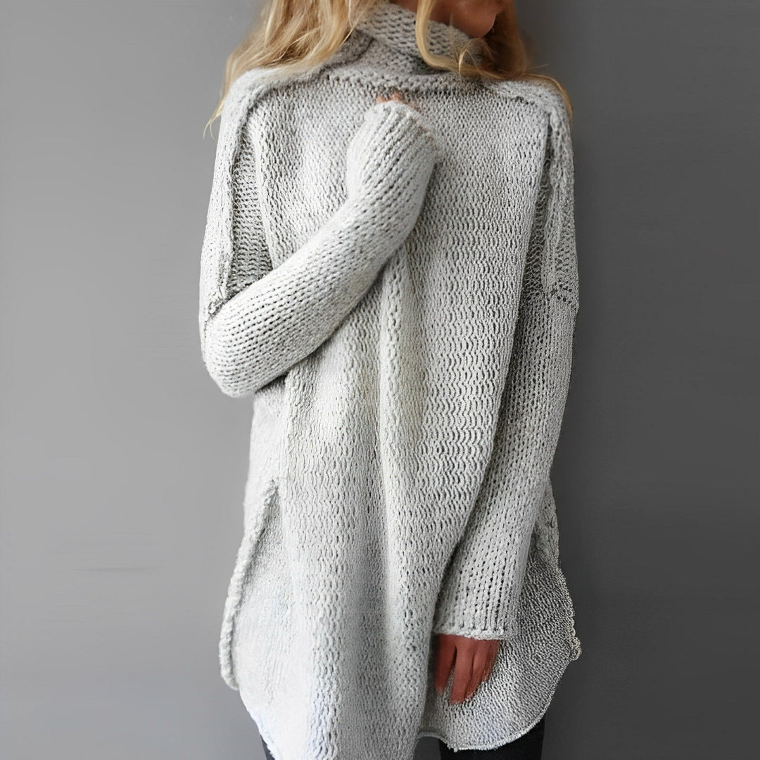 Long Knitted Sweater - Livia-Grey-S-State of Style