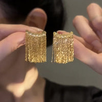 Long Kwast Earrings - Amira-Gold-State of Style