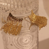 Long Kwast Earrings - Amira-Gold-State of Style