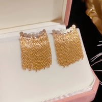 Long Kwast Earrings - Amira-Gold-State of Style