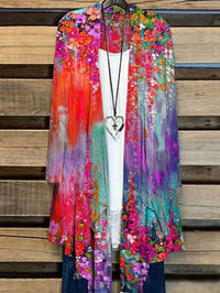 Long Ladies Cardigan with Floral Print – Liva-Red-S-State of Style