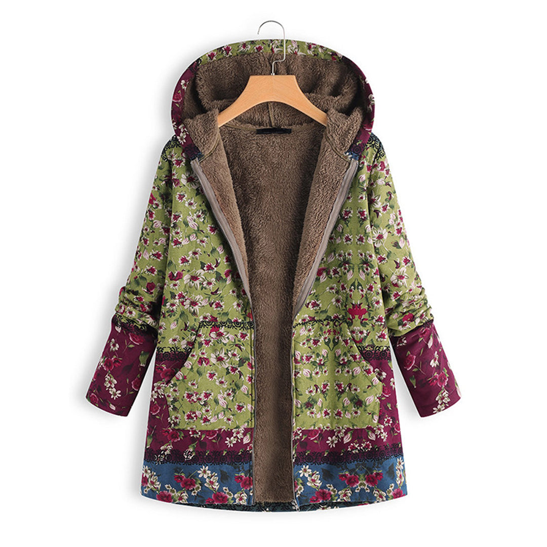 Long Ladies Teddy Coat with Hood - Seraphina-Green-S-State of Style