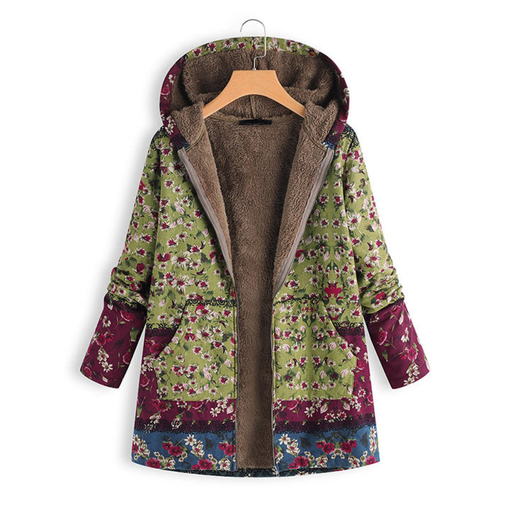 Long Ladies Teddy Coat with Hood - Seraphina-Green-S-State of Style